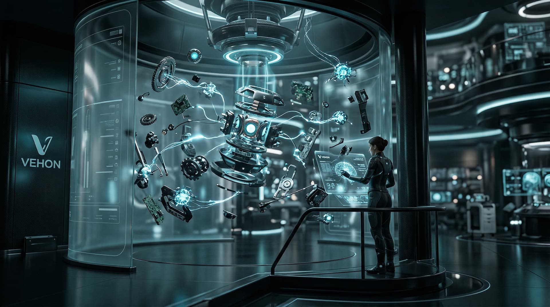 High-tech digital architect laboratory